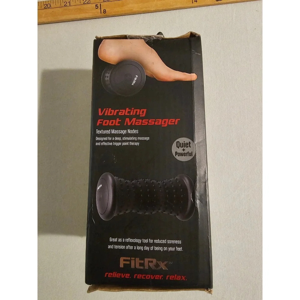 FitRx Vibrating Foot Massager Black Textured Nodes Trigger Point Relief